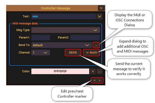 The Controller marker editor