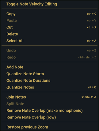 Editor Menu