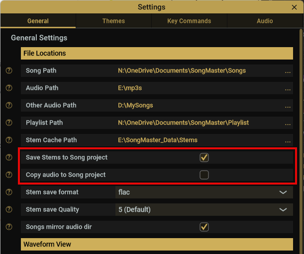MusicXML export dialog