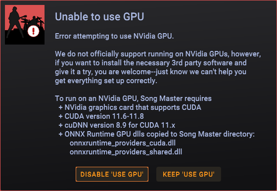 Stem Separation GPU Error