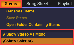 Stem Render Options