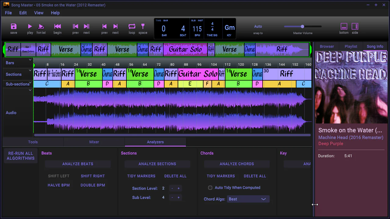 Song Master Release 2.1 - Section Hierarchy