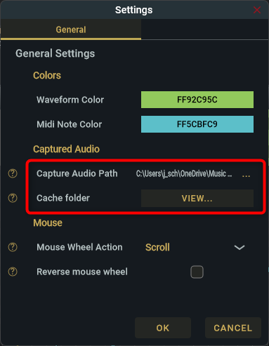 Settings Dialog